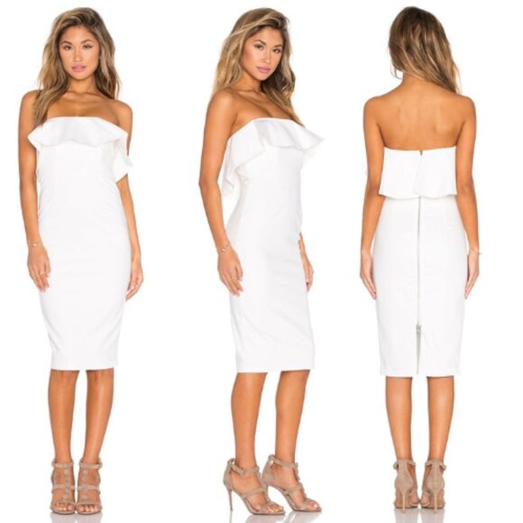 Bardot Cloud 9 Strapless Midi Dress Ivory 30718 - Picture 1 of 7